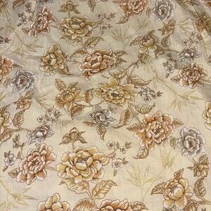 Vintage 70s Dan River Dantrel Yellow Floral Fitted Sheet Double Full Muslin MINT